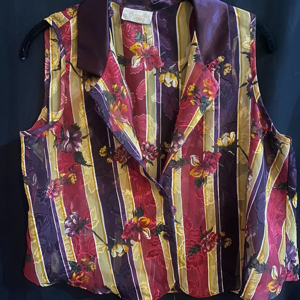 Color block stripped gold and floral